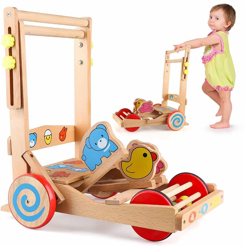 Puidust tõukur - jalutuskäru lastele hind ja info | Imikute mänguasjad | kaup24.ee