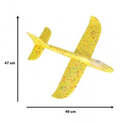 Vahtpolüstüroolist lendav lennuk, 8LED, 48x47cm, kollane hind ja info | Poiste mänguasjad | kaup24.ee