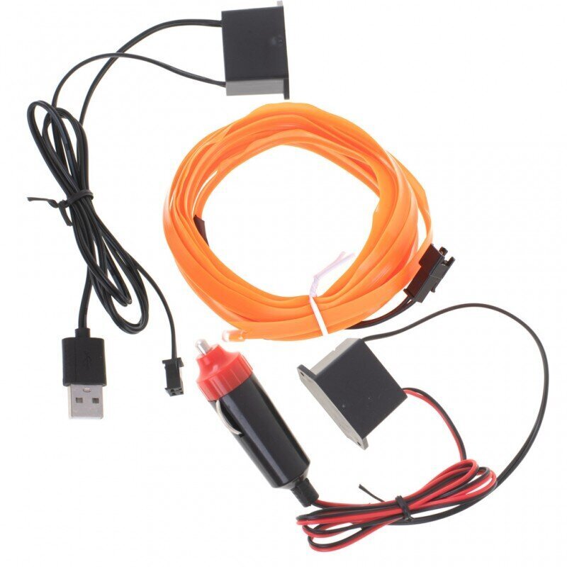 LED-valgustus autole, auto USB, 3 m, oranž hind ja info | Autopirnid | kaup24.ee