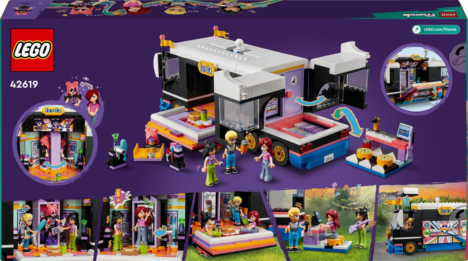 42619 Lego® Friends Popstaari tuuribuss цена и информация | Klotsid ja konstruktorid | kaup24.ee