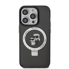 Karl Lagerfeld Ringstand Karl and Choupette MagSafe Case for iPhone 15 Pro Black цена и информация | Чехлы для телефонов | kaup24.ee