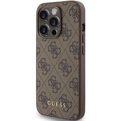 Guess GUHCP15LG4GFBR iPhone 15 Pro 6.1" brązowy|brown hard case 4G Metal Gold Logo цена и информация | Чехлы для телефонов | kaup24.ee