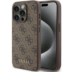 Guess GUHCP15LG4GFBR iPhone 15 Pro 6.1" brązowy|brown hard case 4G Metal Gold Logo цена и информация | Чехлы для телефонов | kaup24.ee