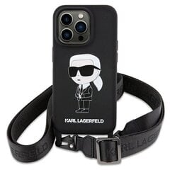 Karl Lagerfeld KLHCP15SSCBSKNK iPhone 15 6.1" hardcase czarny|black Crossbody Silicone Ikonik цена и информация | Чехлы для телефонов | kaup24.ee