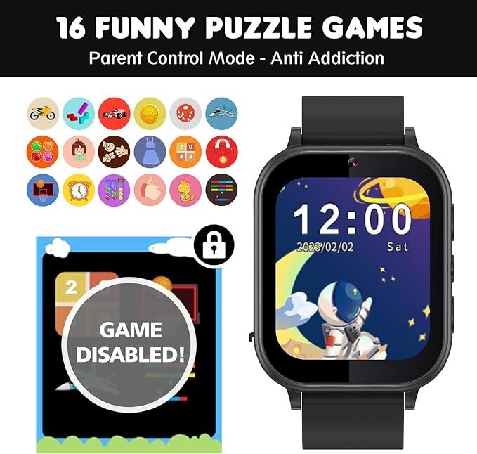 Happyjoe Qamano Black + Games цена и информация | Nutikellad (smartwatch) | kaup24.ee