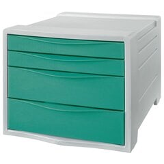 Modular Filing Cabinet Esselte 626285 Серый 4 ящика Зеленый полистирол (24,5 x 36,5 x 28,5 cm) цена и информация | Канцелярские товары | kaup24.ee