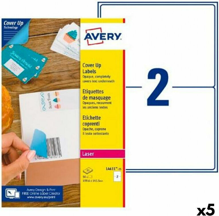 Kleepsildid Avery, valge, 25 lehte hind ja info | Kirjatarbed | kaup24.ee