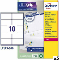 Этикетки для принтера Avery L7173 99,1 x 57 mm Белый 100 Листья (5 штук) цена и информация | Канцелярские товары | kaup24.ee
