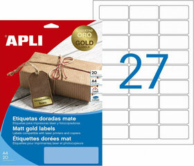 Этикетки для принтера Apli 63,5 x 29,6 mm Позолоченный 20 Листья цена и информация | Канцелярские товары | kaup24.ee