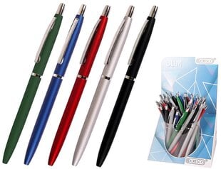 Автоматическая шариковая ручка SLIM, Cresco, 1,0 мм, синяя сп. цена и информация | Письменные принадлежности | kaup24.ee