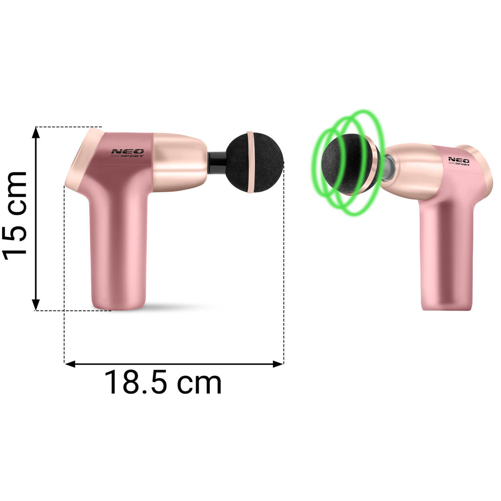 Massaažipüstol 8 padjaga, roosa цена и информация | Massaažiseadmed | kaup24.ee