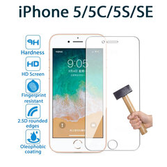 Kaitseklaas PRO+ 9H Tempered Glass Screen Protector, Apple iPhone 5/5C/5S/SE hind ja info | Ekraani kaitsekiled | kaup24.ee