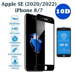 Защитное стекло 10D PRO+ 9H Tempered Glass Screen Protector Black Черное (1pcs pack) для Apple iPhone 7/8/SE 2020/SE 2022 цена и информация | Ekraani kaitsekiled | kaup24.ee