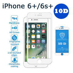 Kaitseklaas 10D PRO+ 9H Tempered Glass Screen Protector, Apple iPhone 6+/6S+, valge hind ja info | Ekraani kaitsekiled | kaup24.ee