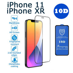 Kaitseklaas 10D PRO+ 9H Tempered Glass Screen Protector, Apple iPhone 11 / XR, must hind ja info | Ekraani kaitsekiled | kaup24.ee