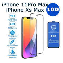 Защитное стекло 10D PRO+ 9H Tempered Glass Screen Protector Black Черное (1pcs pack) для Apple iPhone XS MAX/11 PRO MAX цена и информация | Ekraani kaitsekiled | kaup24.ee