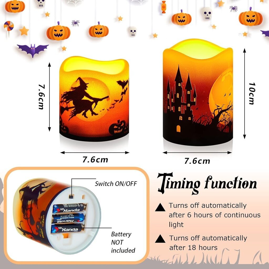 Honoson LED Halloweeni küünlad, 14 tk. hind ja info | Peokaunistused | kaup24.ee