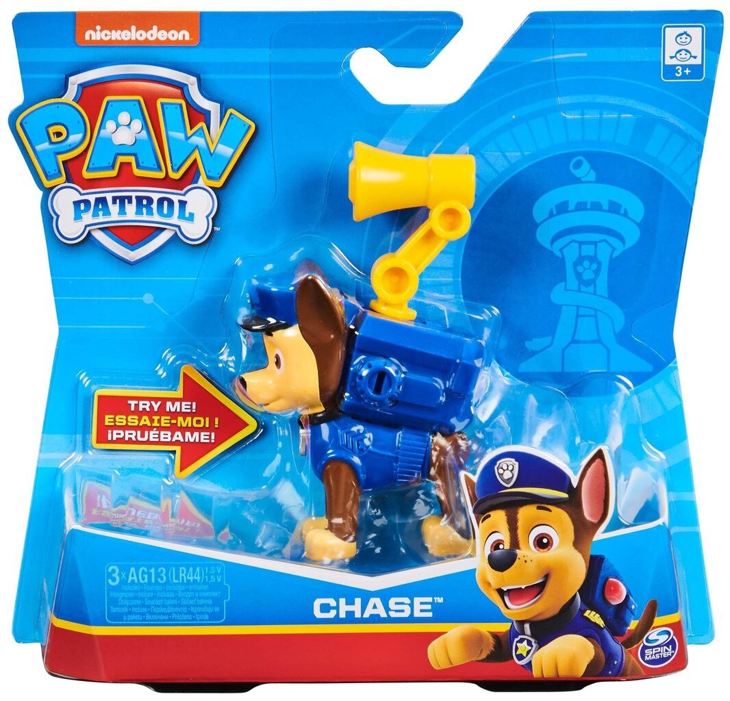 Paw Patrol Dog Chase figuur koos heliga цена и информация | Poiste mänguasjad | kaup24.ee