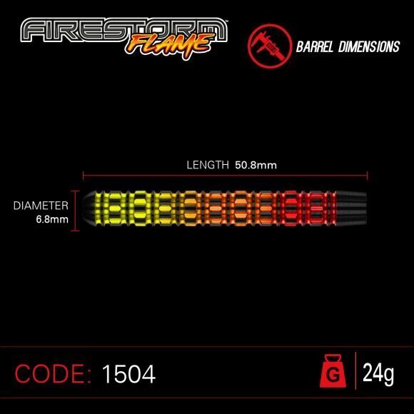 Noolemäng Winmau Firestorm Flame, punane värv, 24 grammi. hind ja info | Noolemängud | kaup24.ee