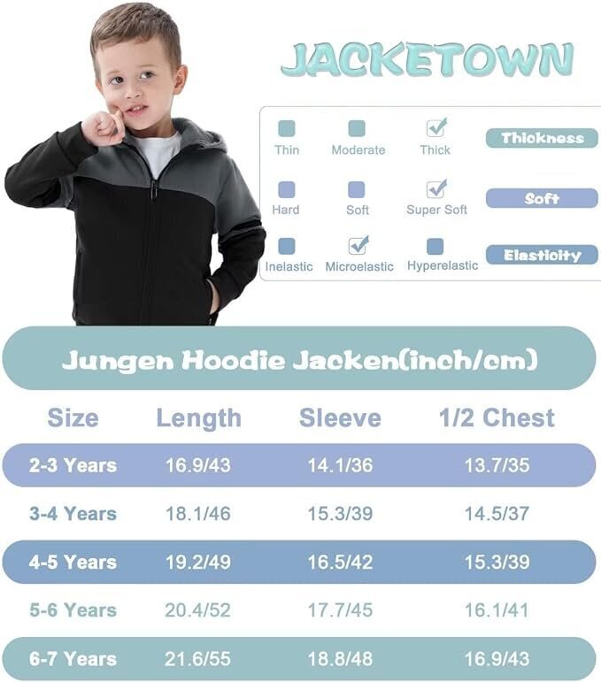 JACKETOWN kapuutsiga laste pullover, must-hall цена и информация | Poiste kampsunid, vestid ja jakid | kaup24.ee