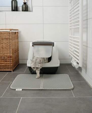 Matt kassi liivakastile Lionto, hall, 76x61 cm hind ja info | Liivakastid kassidele | kaup24.ee