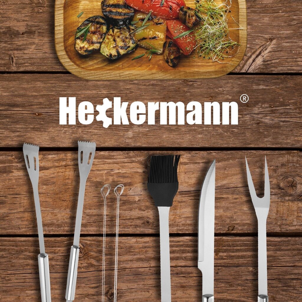 Grillkomplekt Heckeramann, must цена и информация | Grillitarvikud ja grillnõud | kaup24.ee