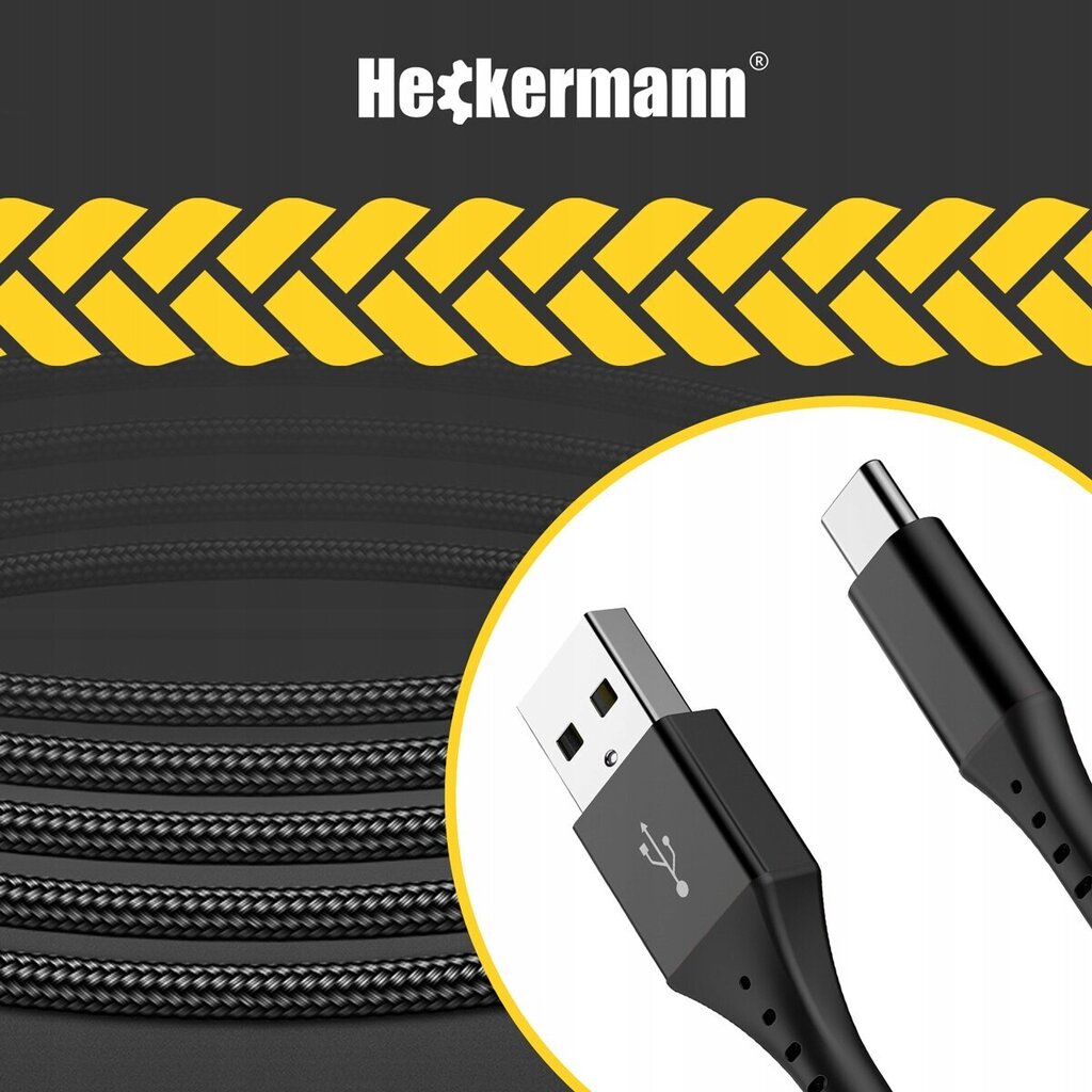 Heckermann USB - USB-C, 2 m цена и информация | Kaablid ja juhtmed | kaup24.ee