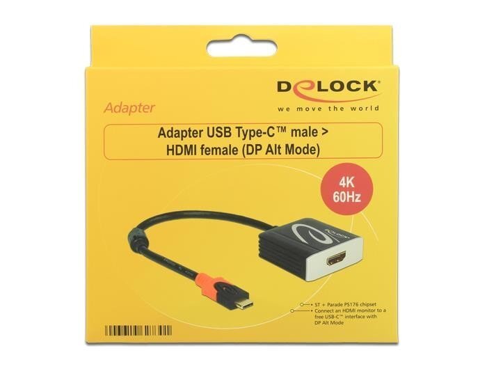 Delock 62730, USB-C/HDMI F, 0.2 m цена и информация | Kaablid ja juhtmed | kaup24.ee