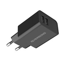 Riversong sieninis įkroviklis SafeKub D2 2x USB 12W black AD29 цена и информация | Зарядные устройства для телефонов | kaup24.ee