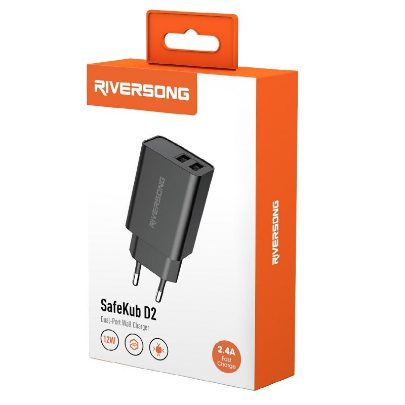 Riversong SafeKub D2 2x USB 12W, AD29 hind ja info | Mobiiltelefonide laadijad | kaup24.ee