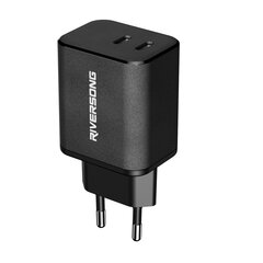 Riversong sieninis įkroviklis PowerKub G45 2x USB-C 45W juodas AD95 цена и информация | Зарядные устройства для телефонов | kaup24.ee