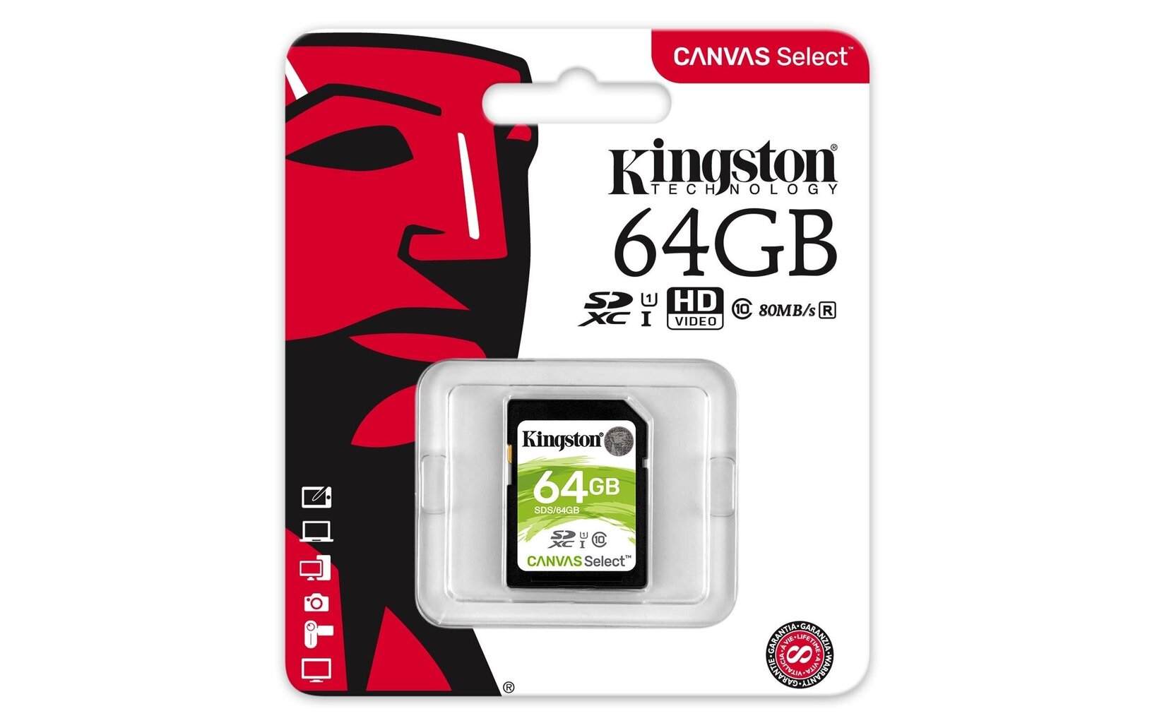 Kingston Canvas Select UHS-I 64 GB, SDXC hind ja info | Fotoaparaatide mälukaardid | kaup24.ee