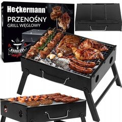Kaasaskantav grill Heckermann, 35x27x20cm, must hind ja info | Grillid | kaup24.ee