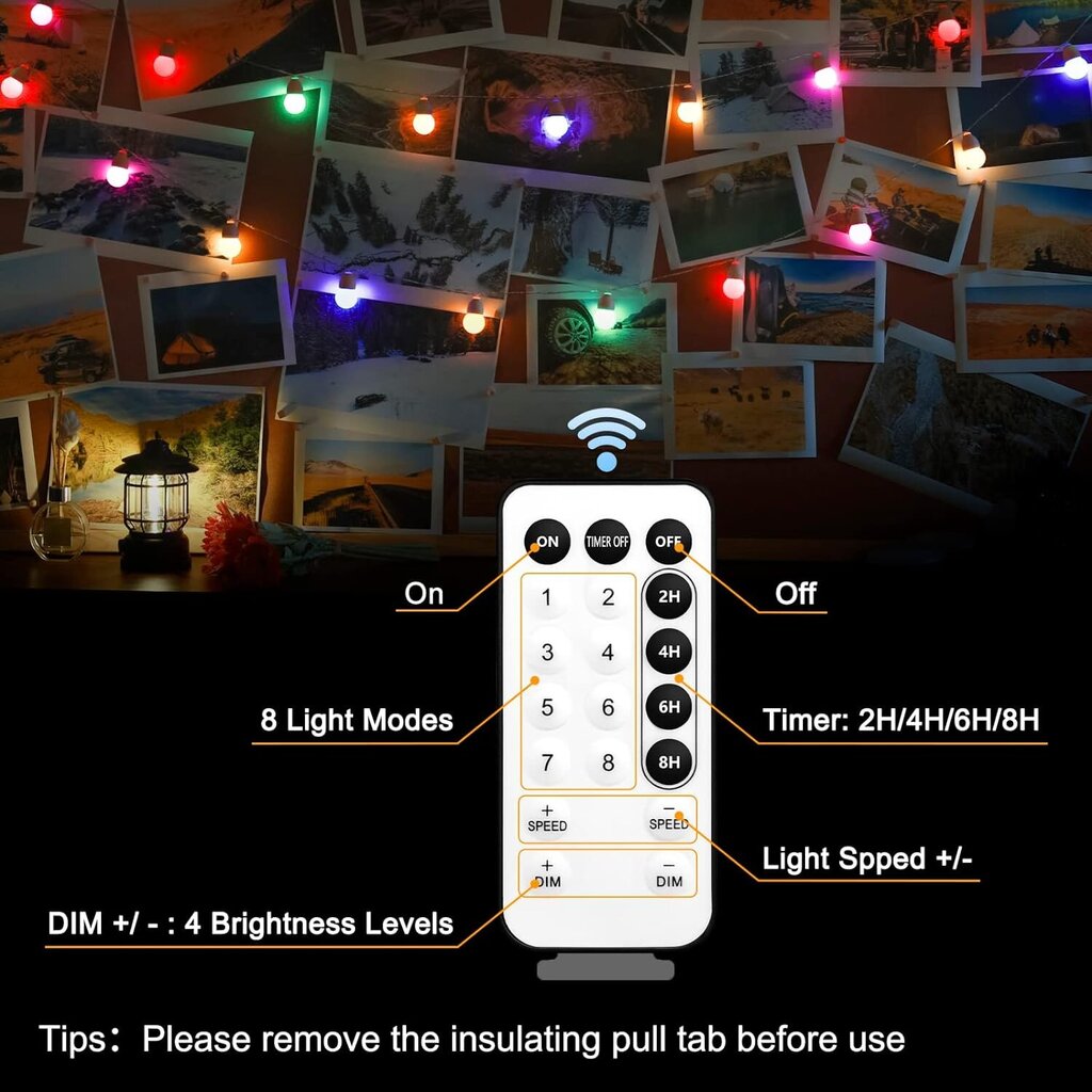 Jõulu LED-kuulid puldiga Whatook, 8 valgusrežiim hind ja info | Jõulutuled | kaup24.ee