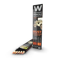 Pliiatsite komplekt AK Interactive - Weathering Pencils Rust & Streaking Effects Set, AK10041 hind ja info | Kunstitarbed, voolimise tarvikud | kaup24.ee