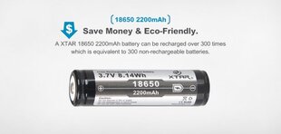 Xtar 2200mAh 3,7V 18650 аккумулятор с PCB цена и информация | Батарейки | kaup24.ee