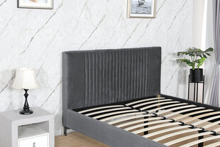 Кровать Kronas для спальни двуспальная без ящика для белья 160x200 темно-серого цвета цена и информация | Кровати | kaup24.ee