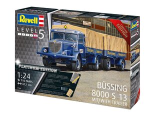 Сборная пластиковая модель. Revell - Büssing 8000 S 13 & Trailer Platinum Edition, 1/24, 07580 цена и информация | Конструкторы и кубики | kaup24.ee