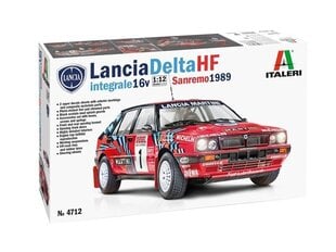 Сборная пластиковая модель. Italeri - Lancia Delta HF Integrale Sanremo 1989, 1/12, 4712 цена и информация | Конструкторы и кубики | kaup24.ee