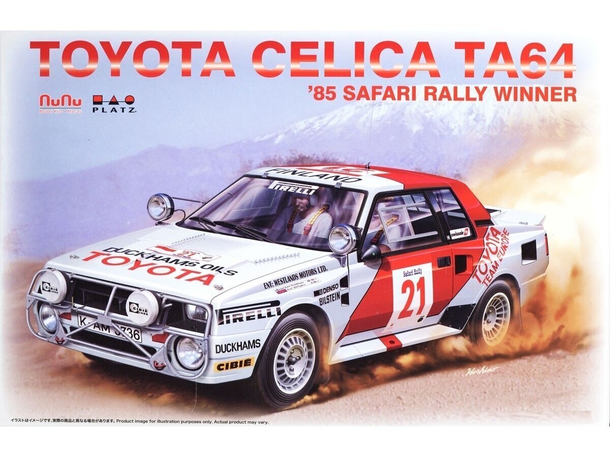 Konstruktor NuNu - Toyota Celica TA64 '85 Safari Rally Winner, 1/24, 24038 цена и информация | Klotsid ja konstruktorid | kaup24.ee