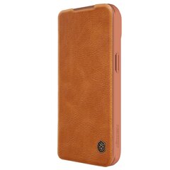 Nillkin Qin Pro Leather iPhone 15 Camera Flip Leather Case - Brown цена и информация | Чехлы для телефонов | kaup24.ee