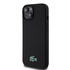 Lacoste Liquid Silicone Microfiber Croc Logo MagSafe Case for iPhone 15 Pro Max Black цена и информация | Чехлы для телефонов | kaup24.ee