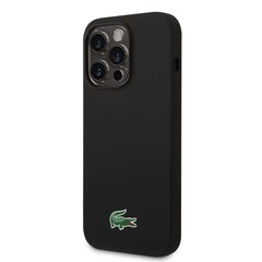 Lacoste Liquid Silicone Microfiber Croc Logo MagSafe Case for iPhone 15 Pro Max Black цена и информация | Чехлы для телефонов | kaup24.ee