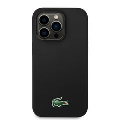 Lacoste Liquid Silicone Microfiber Croc Logo MagSafe Case for iPhone 15 Pro Max Black цена и информация | Чехлы для телефонов | kaup24.ee