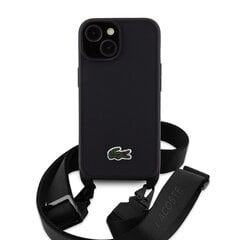 Lacoste Iconic Petit Pique Crossbody Woven Logo Case for iPhone 15 Black цена и информация | Чехлы для телефонов | kaup24.ee