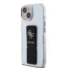 Guess PU Grip Stand 4G Metal Logo Case for iPhone 15 Black цена и информация | Чехлы для телефонов | kaup24.ee