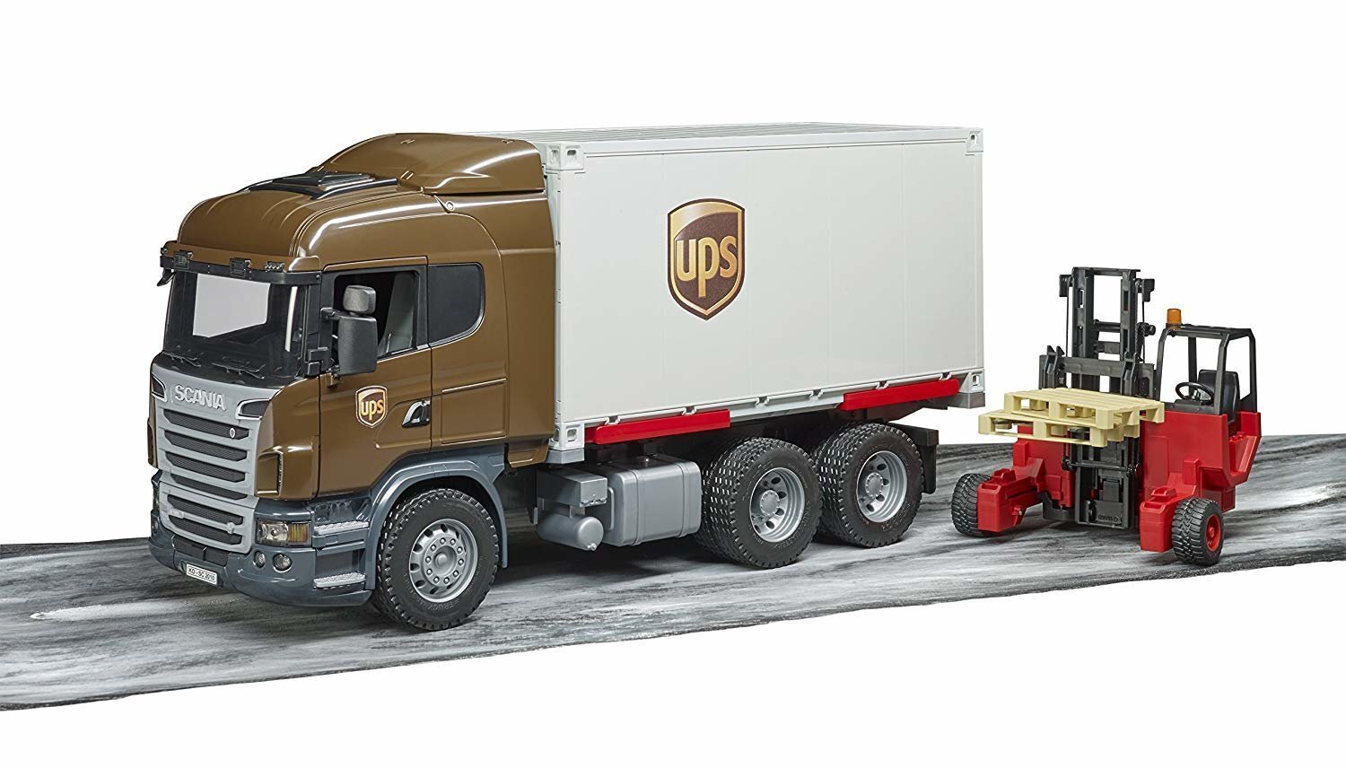 Logistika veoauto tõstukiga Bruder Scania Rseries UPS hind ja info | Poiste mänguasjad | kaup24.ee