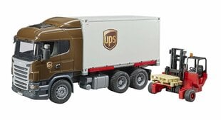 Logistika veoauto tõstukiga Bruder Scania Rseries UPS цена и информация | Игрушки для мальчиков | kaup24.ee