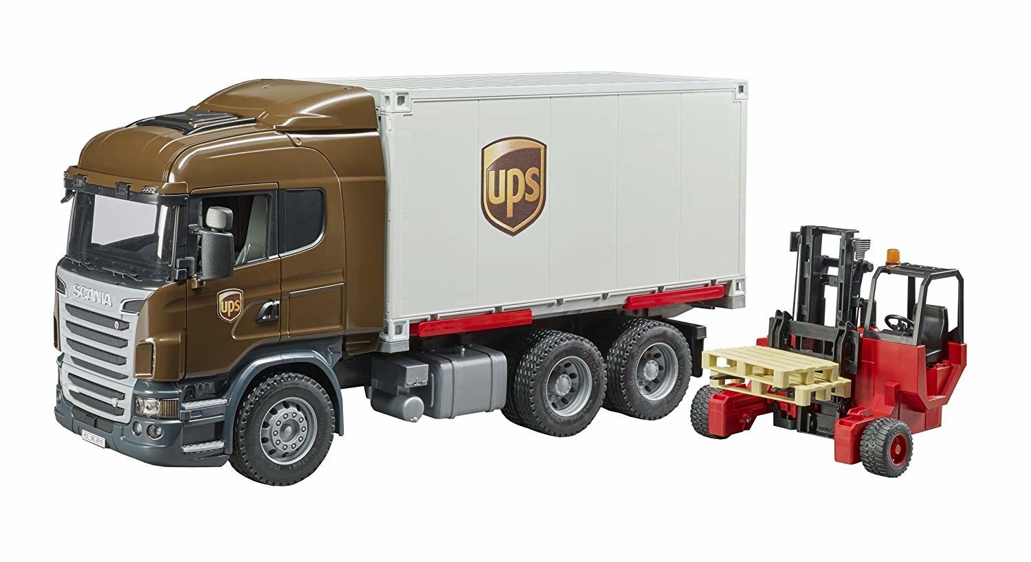 Logistika veoauto tõstukiga Bruder Scania Rseries UPS hind ja info | Poiste mänguasjad | kaup24.ee