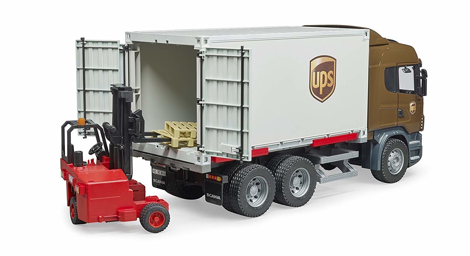 Logistika veoauto tõstukiga Bruder Scania Rseries UPS hind ja info | Poiste mänguasjad | kaup24.ee